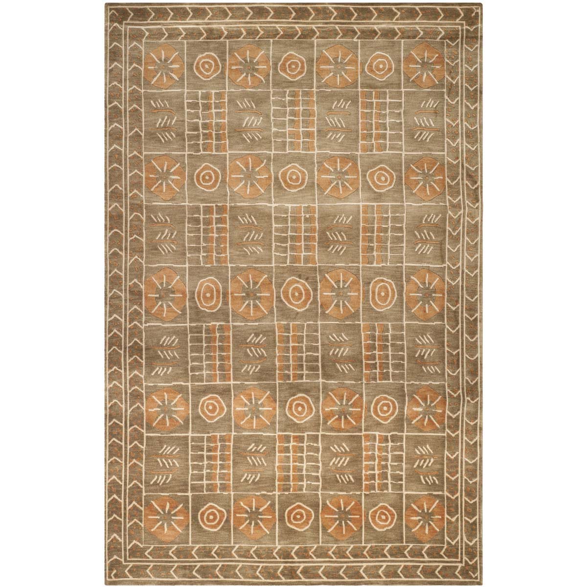 Safavieh Tibetan 34A Rug, TB234A - Green / Peach