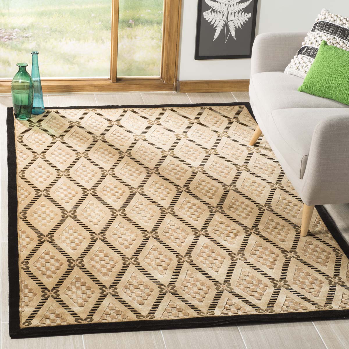 Safavieh Tibetan 00A Rug, TB300A - Black / Gold