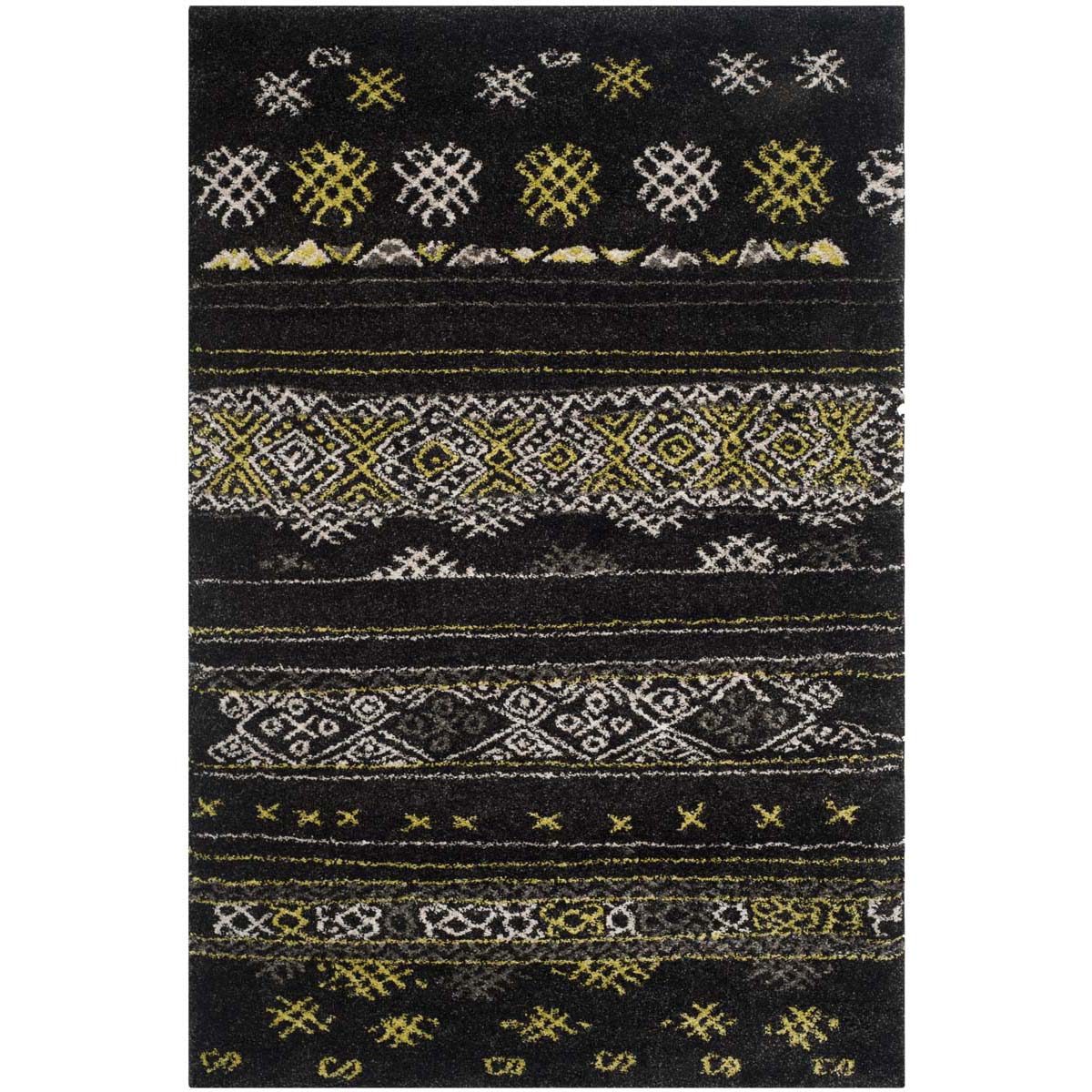 Safavieh Tibetan Shag 547 Rug, TBS547 - Black / Green