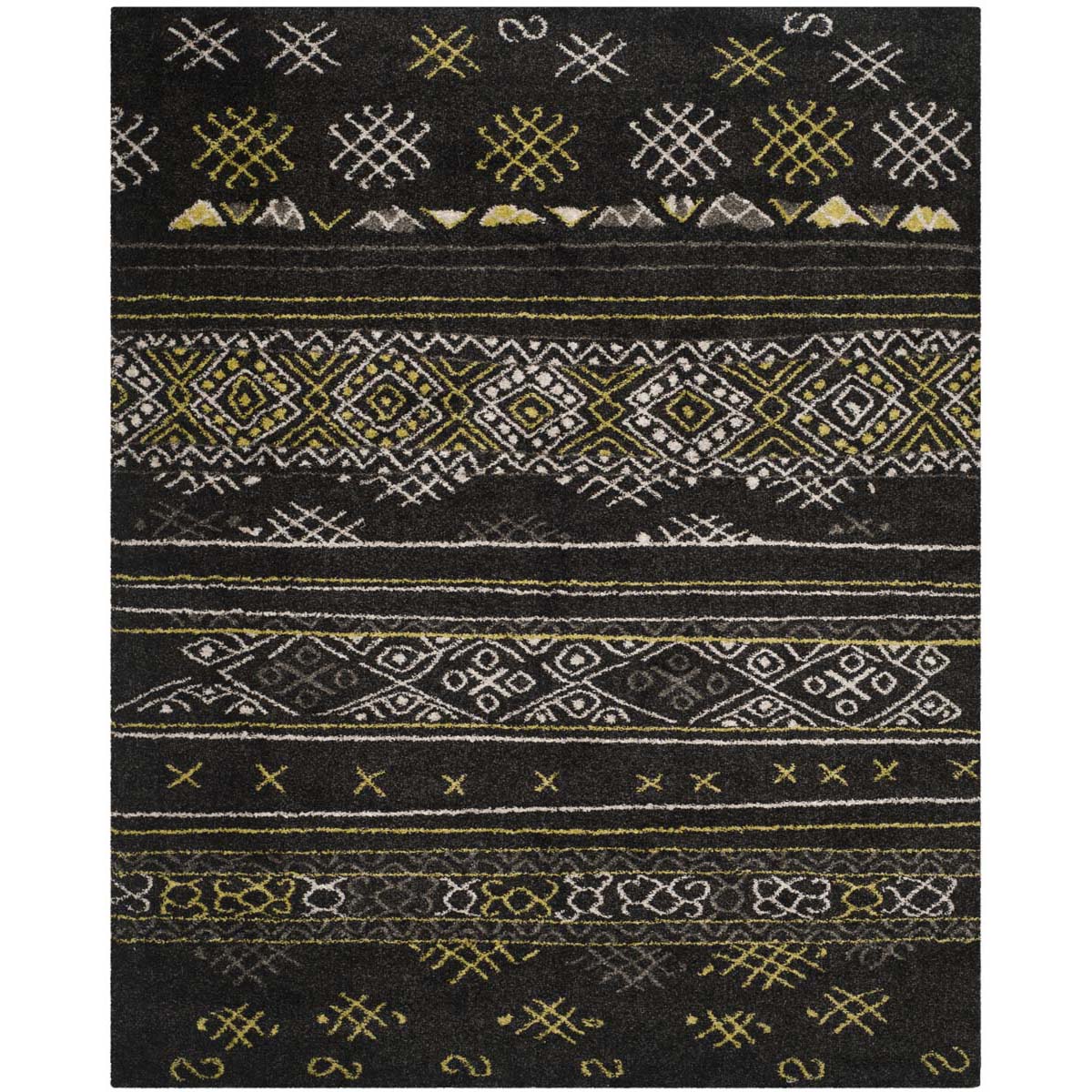 Safavieh Tibetan Shag 547 Rug, TBS547 - Black / Green