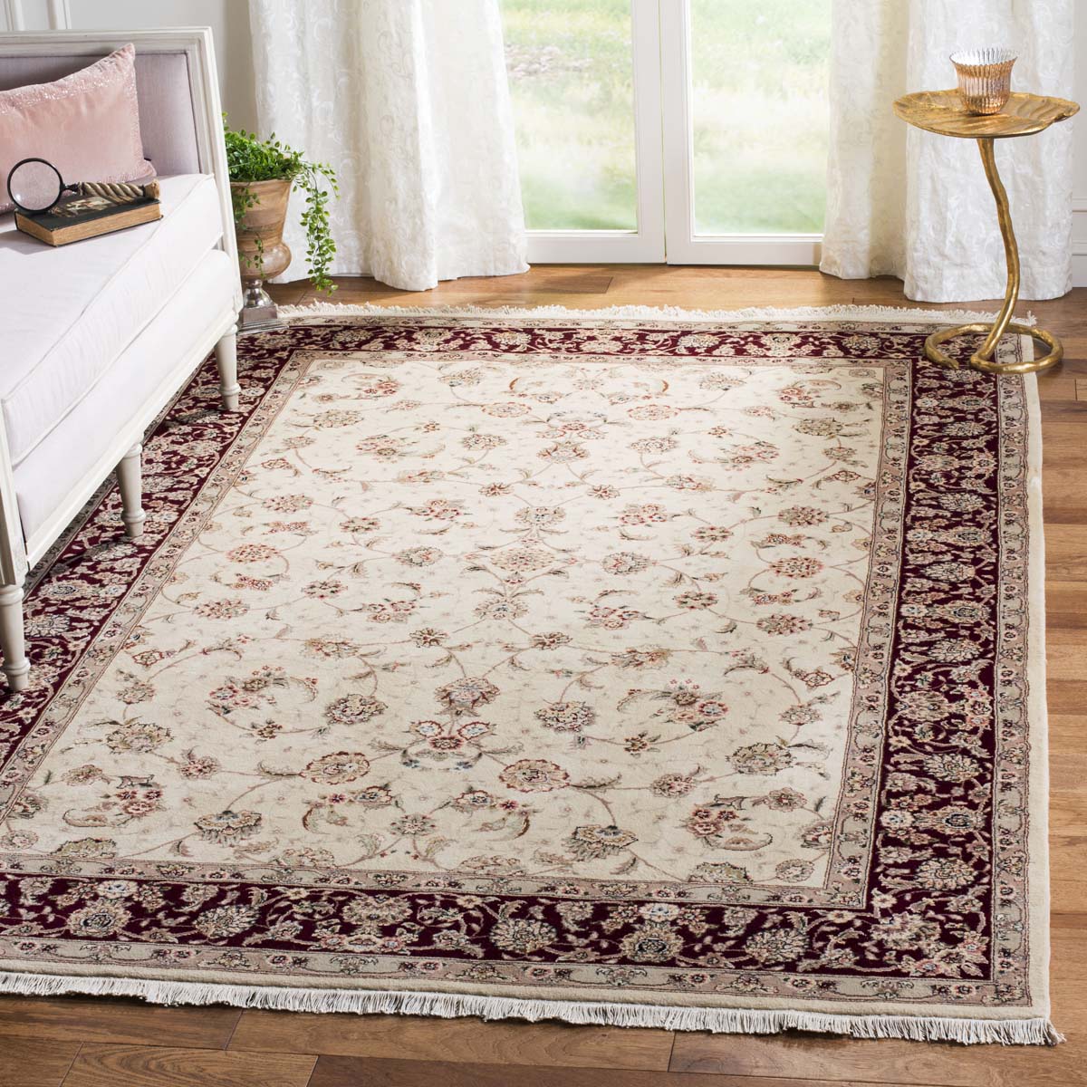 Safavieh Tabriz Floral 11D Rug, TF711D - Ivory / Burgundy