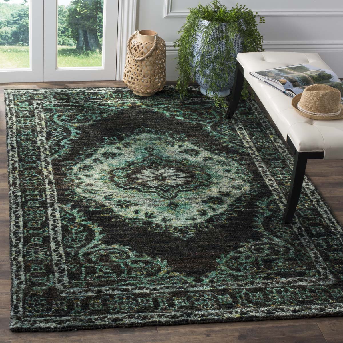 Safavieh Tangier 602 Rug, TGR602 - Chocolate / Aqua