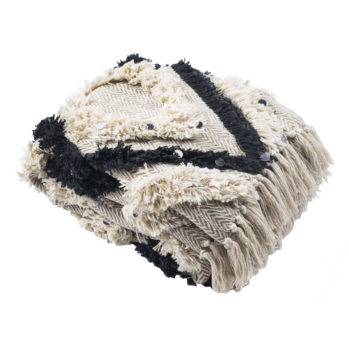 Safavieh Lila Grace Fringe Throw, THR902 - Beige/Black