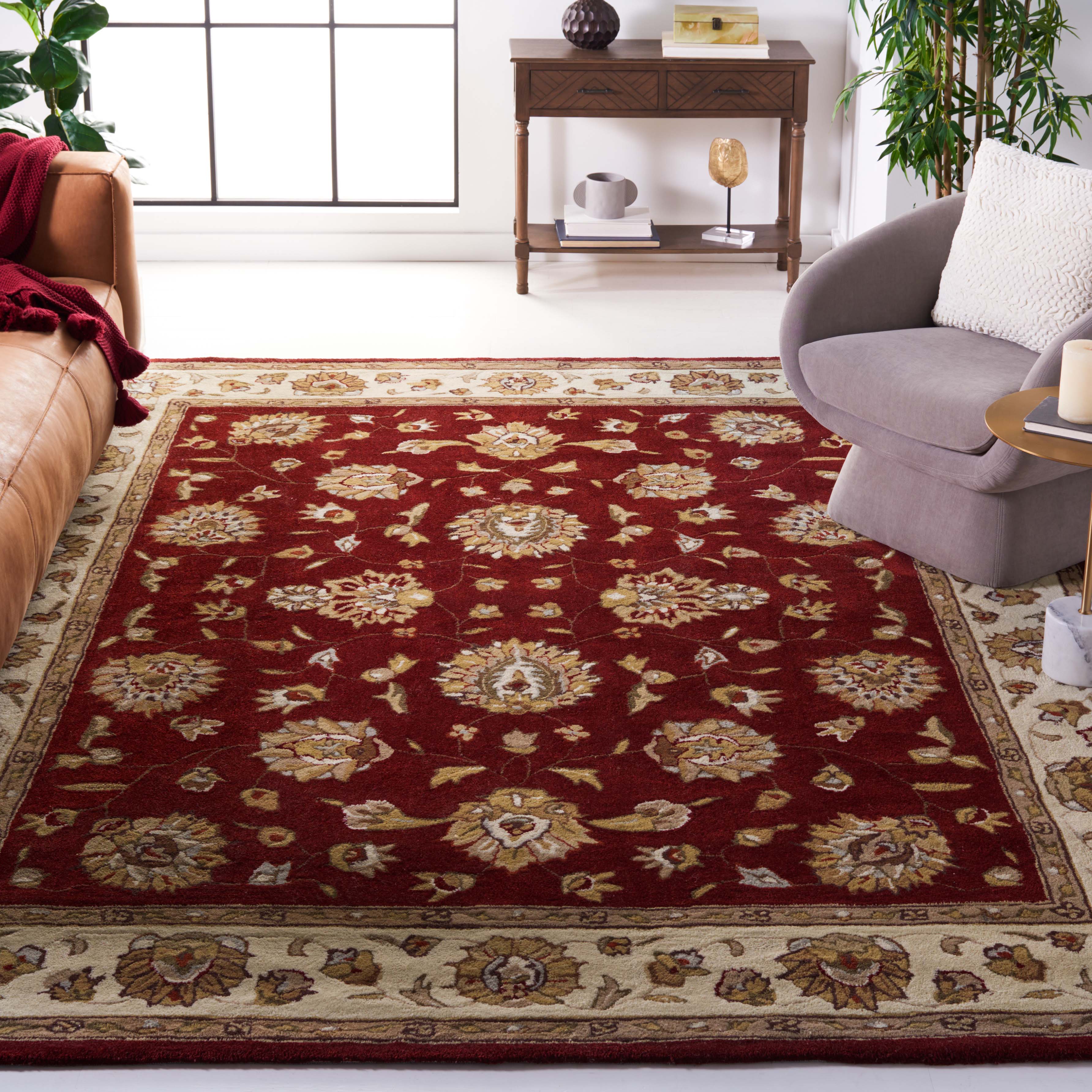 Safavieh Total Performance 416 Rug, TLP416 - Burgundy / Ivory