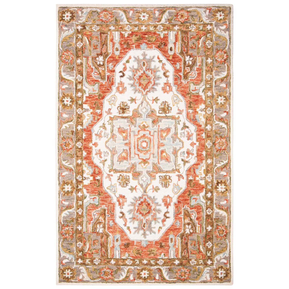 Safavieh Trace 523 Rug, TRC523 - Ivory / Red