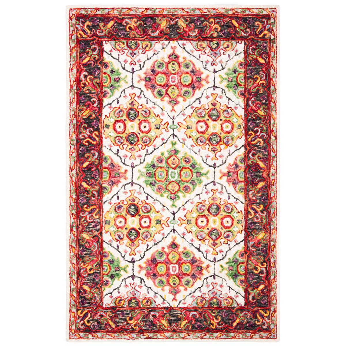 Safavieh Trace 524 Rug, TRC524 - Ivory / Red