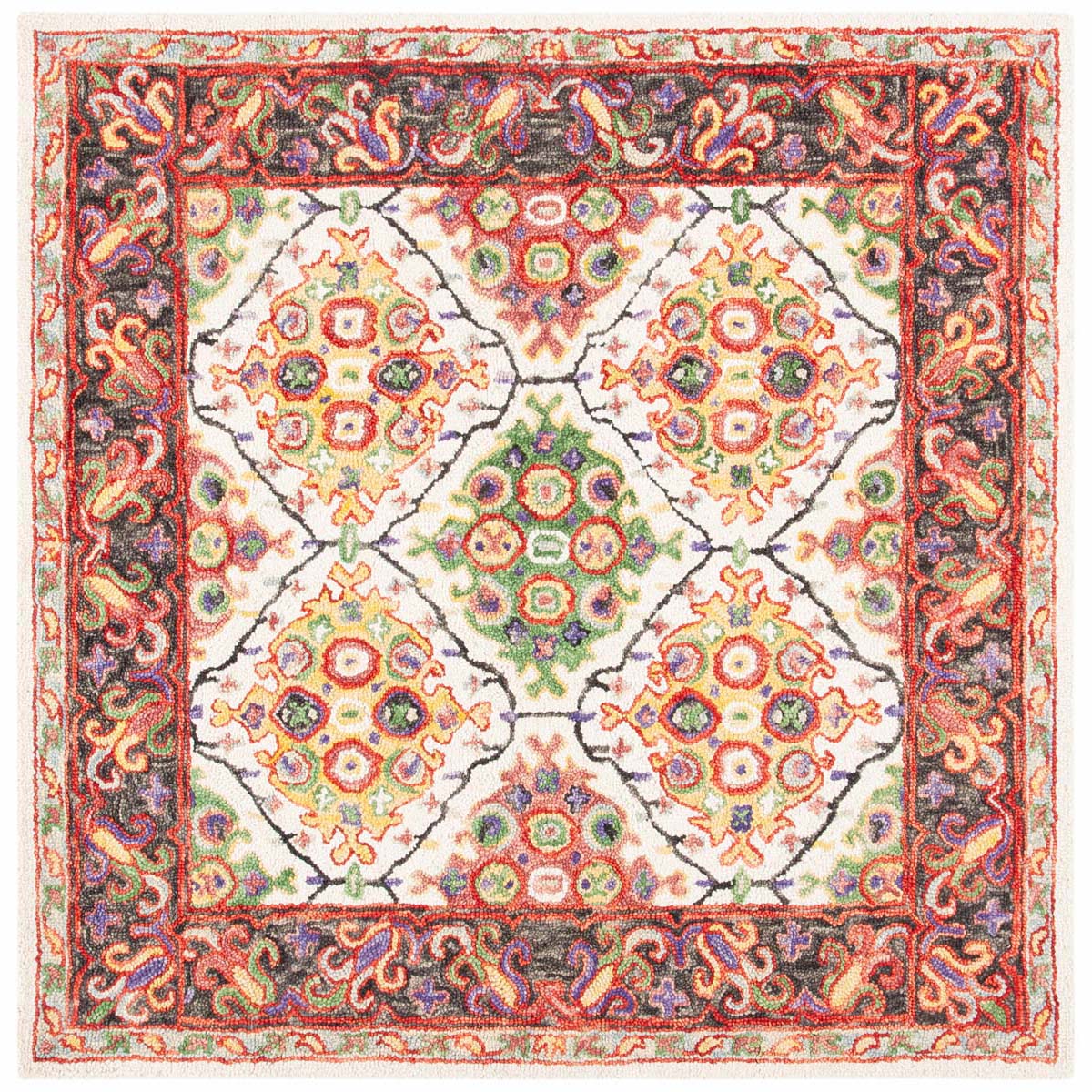 Safavieh Trace 524 Rug, TRC524 - Ivory / Red