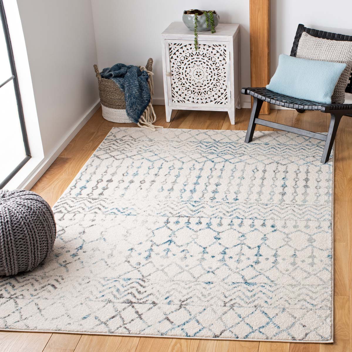 Safavieh Tulum 270 Rug, TUL270 - Ivory / Turquoise