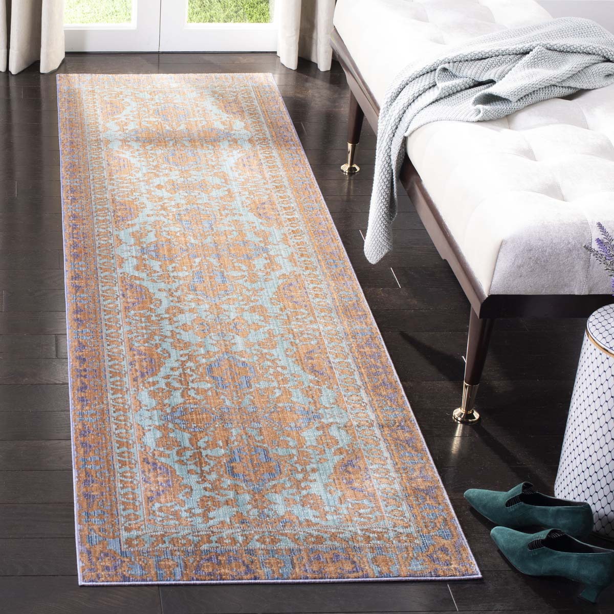 Safavieh Valencia 102 Rug, VAL102 - Blue / Gold