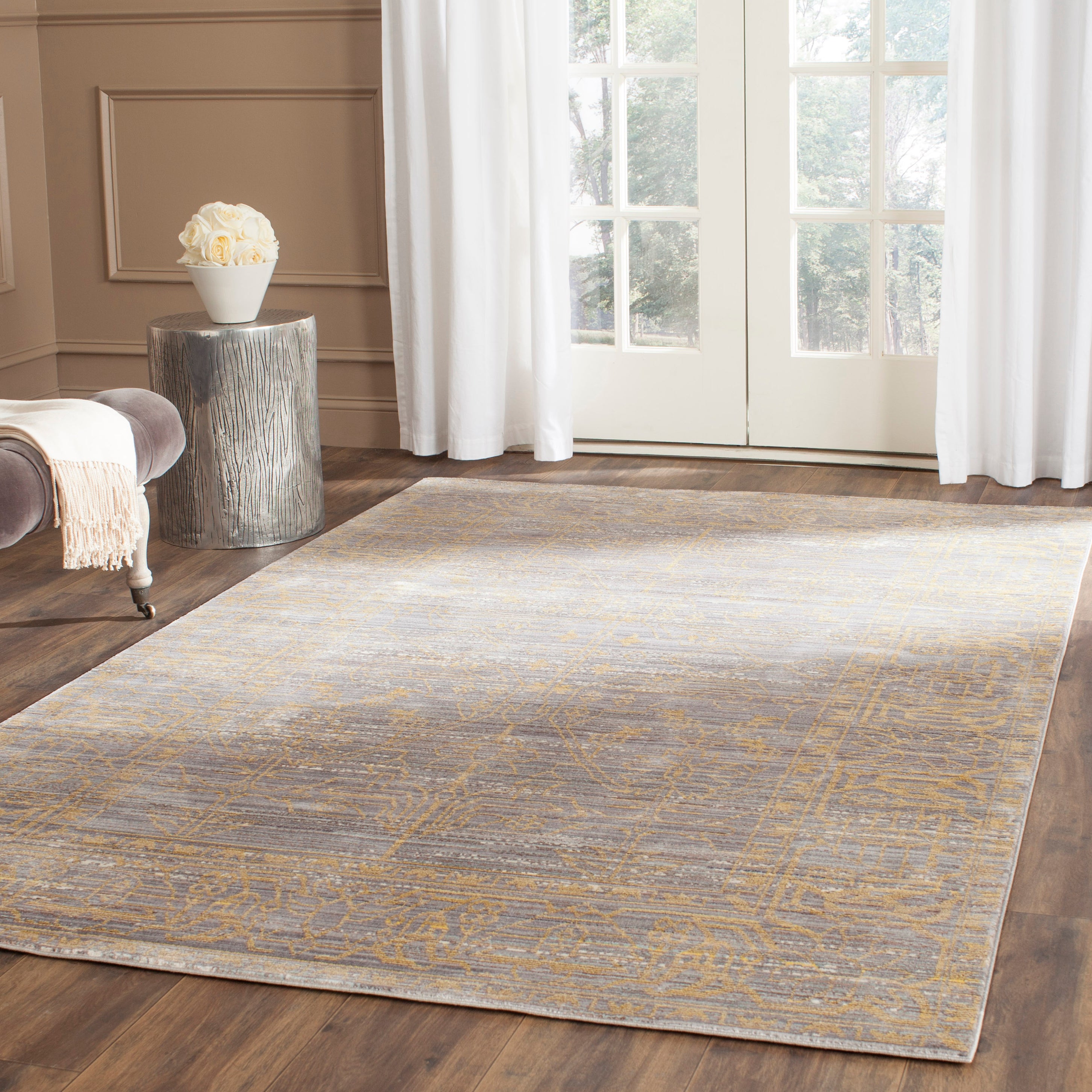 Safavieh Valencia 104 Rug, VAL104 - Grey / Gold