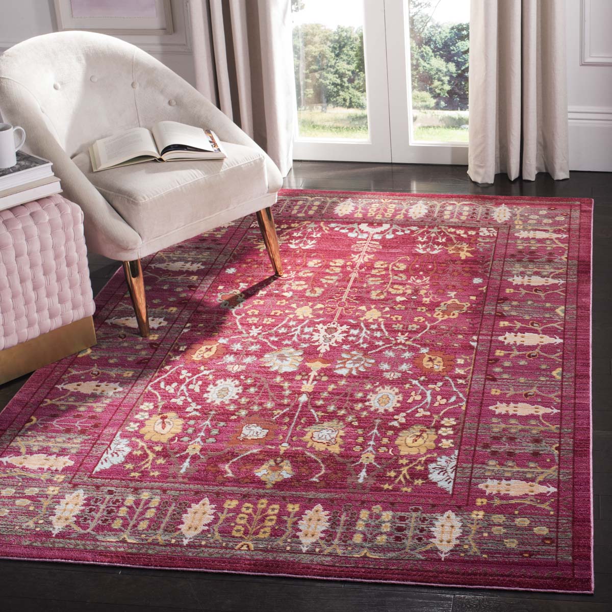 Safavieh Valencia 108 Rug, VAL108 - Fuchsia / Multi