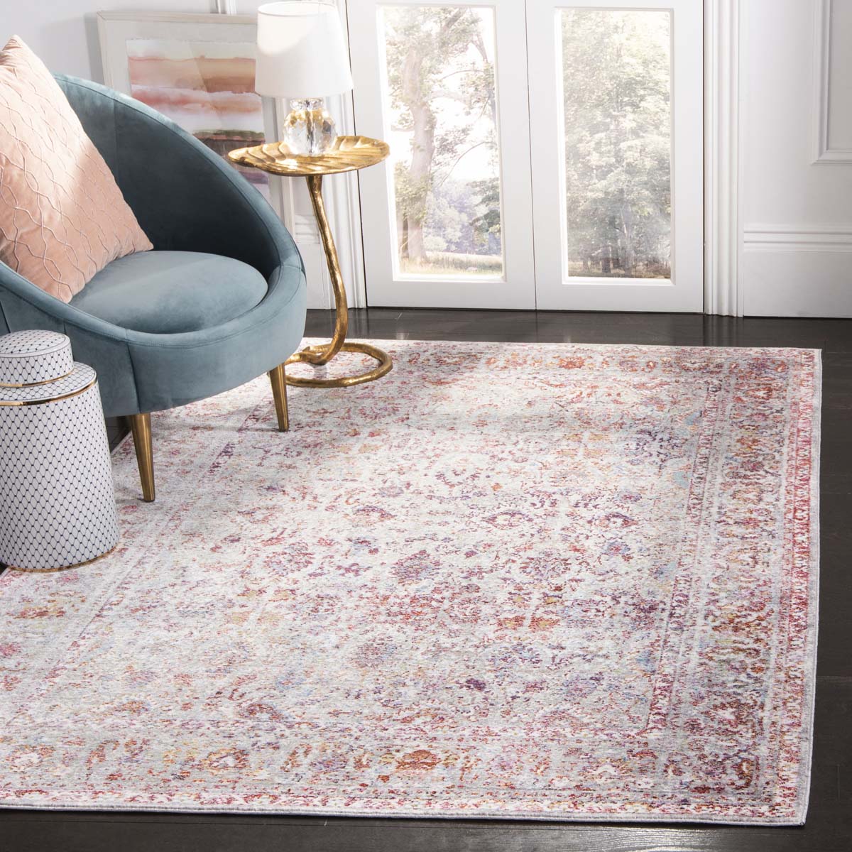 Safavieh Valencia 168 Rug, VAL168 - Grey / Red