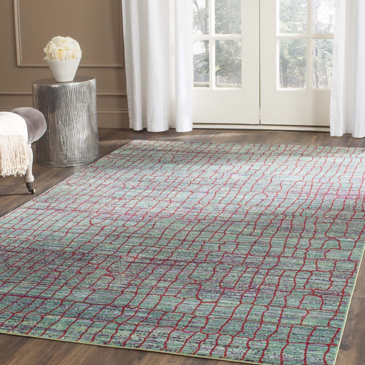 Safavieh Valencia 202 Rug, VAL202 - Green / Red