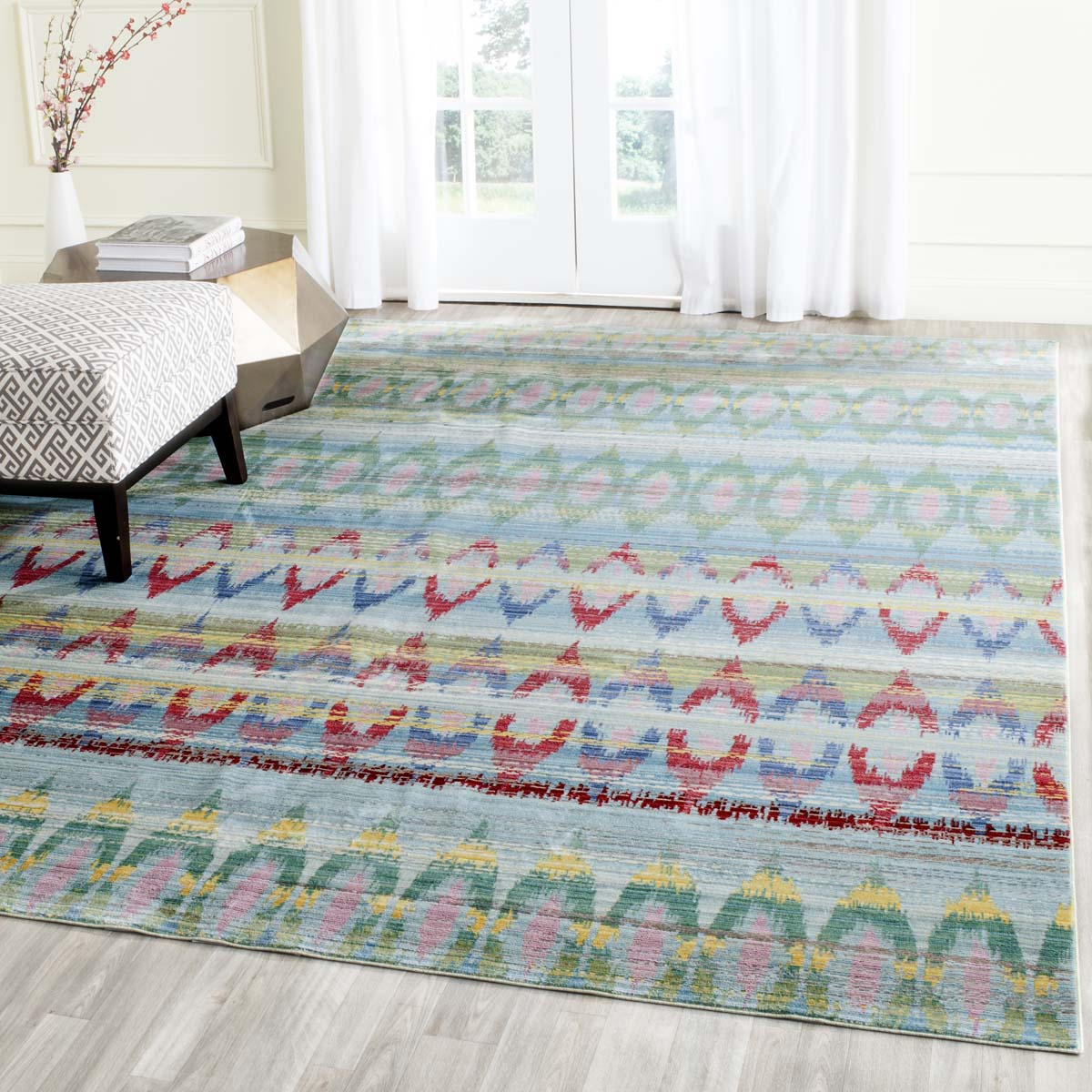 Safavieh Valencia 220 Rug, VAL220 - Light Blue / Multi