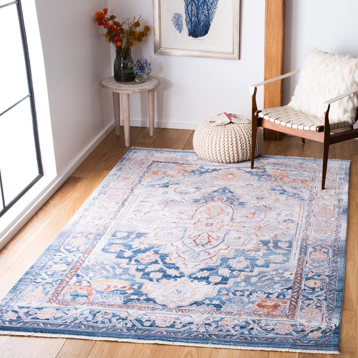 Safavieh Valencia 490 Rug, VAL490 - Blue / Gold