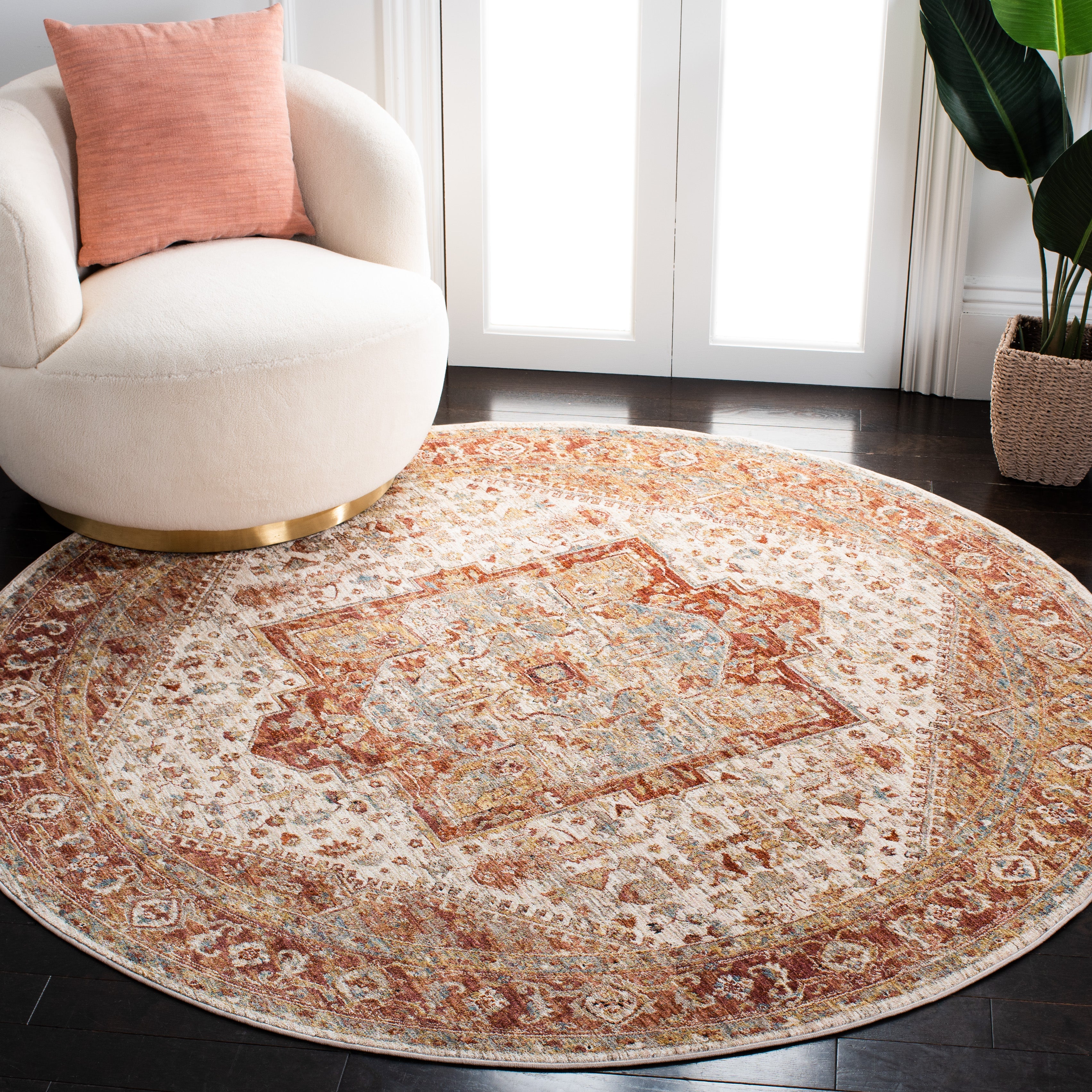 Safavieh Valencia 568 Rug, VAL568 - Ivory / Rust