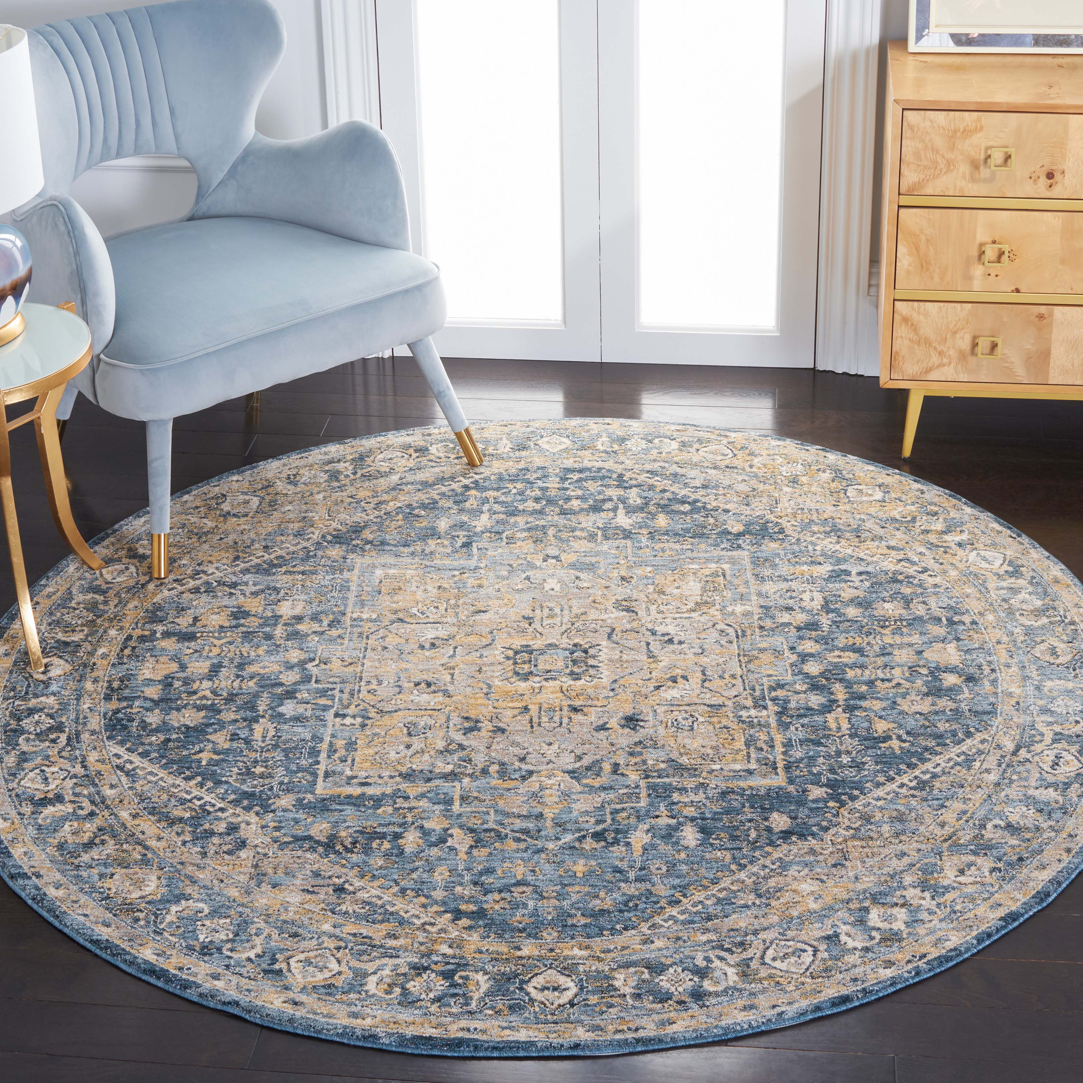 Safavieh Valencia 568 Rug, VAL568 - Blue / Gold