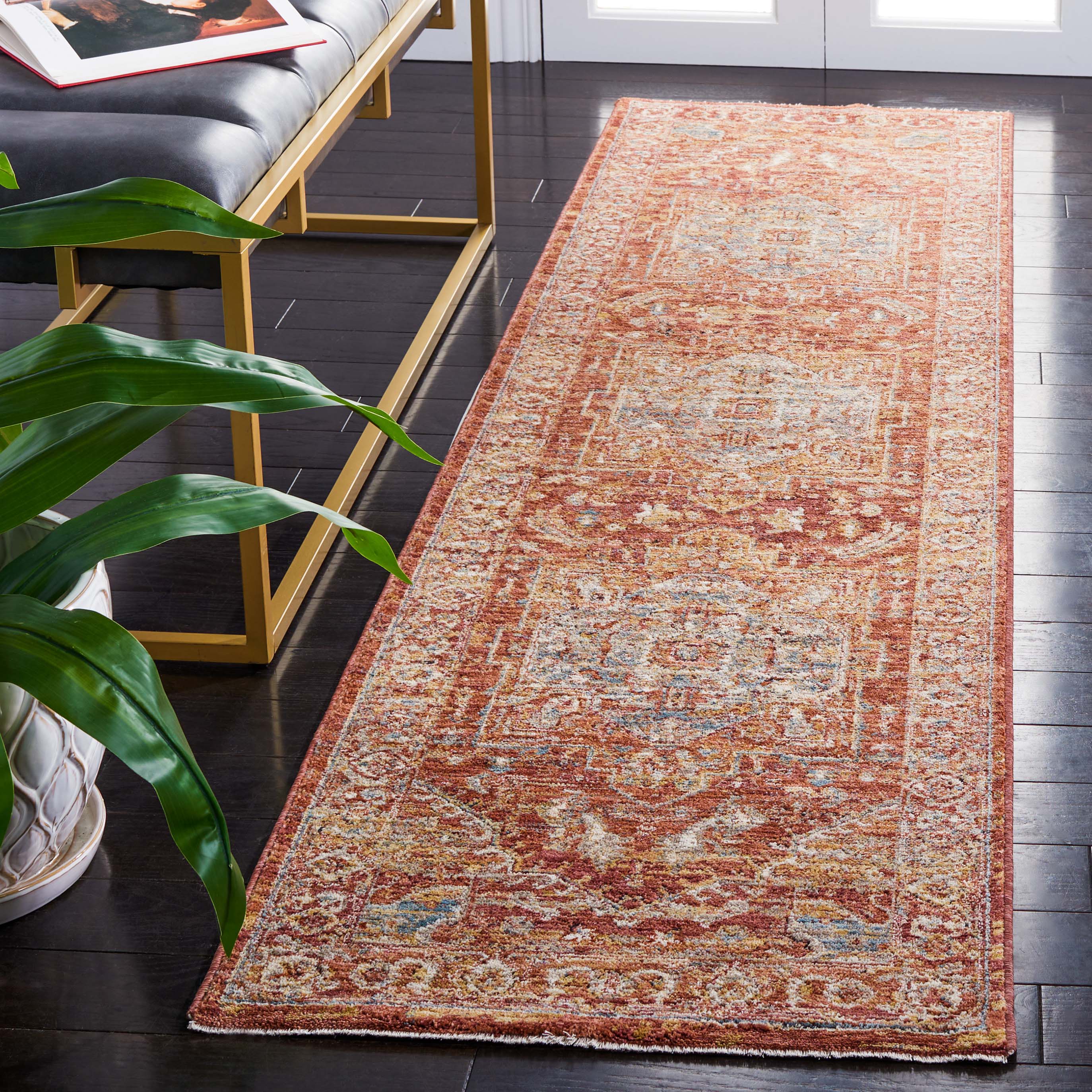 Safavieh Valencia 568 Rug, VAL568 - Rust / Beige Blue