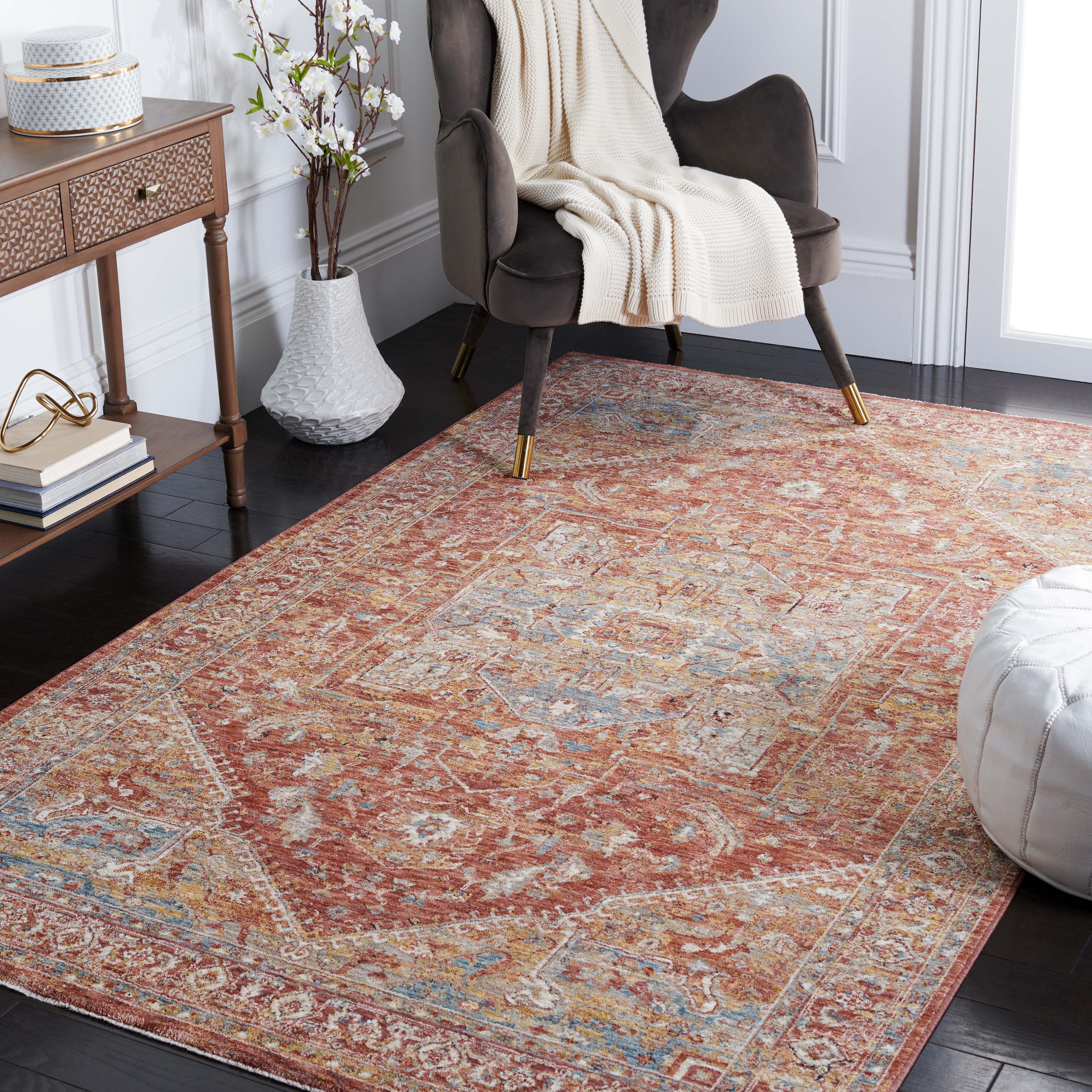 Safavieh Valencia 568 Rug, VAL568 - Rust / Beige Blue