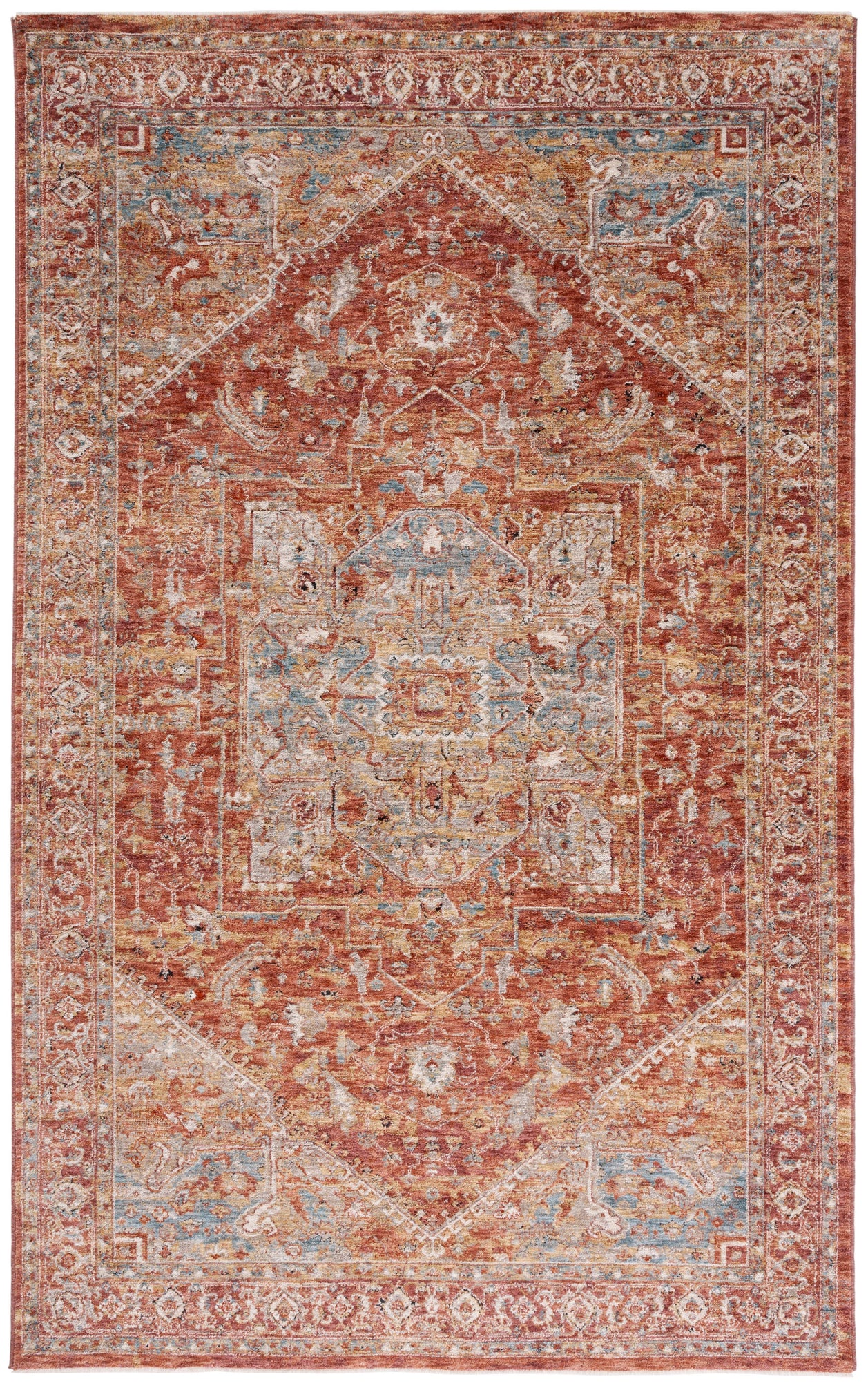 Safavieh Valencia 568 Rug, VAL568 - Rust / Beige Blue