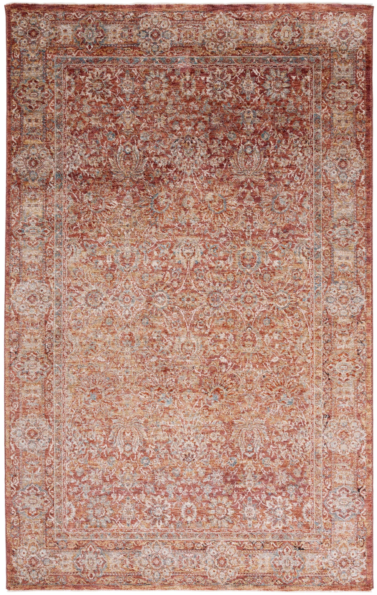 Safavieh Valencia 570 Rug, VAL570 - Rust / Teal