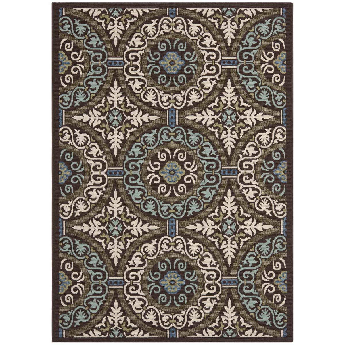 Safavieh Veranda 055 Rug, VER055 - Chocolate / Cream