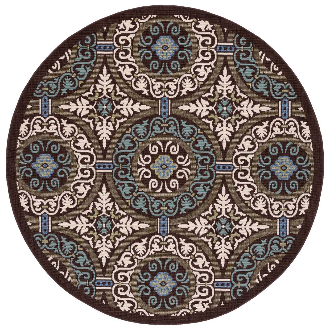 Safavieh Veranda 055 Rug, VER055 - Chocolate / Cream