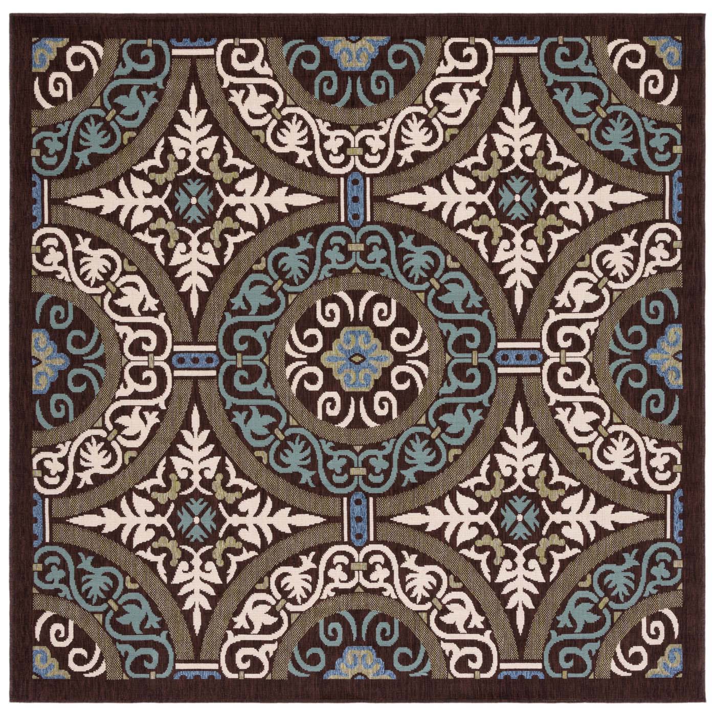 Safavieh Veranda 055 Rug, VER055 - Chocolate / Cream