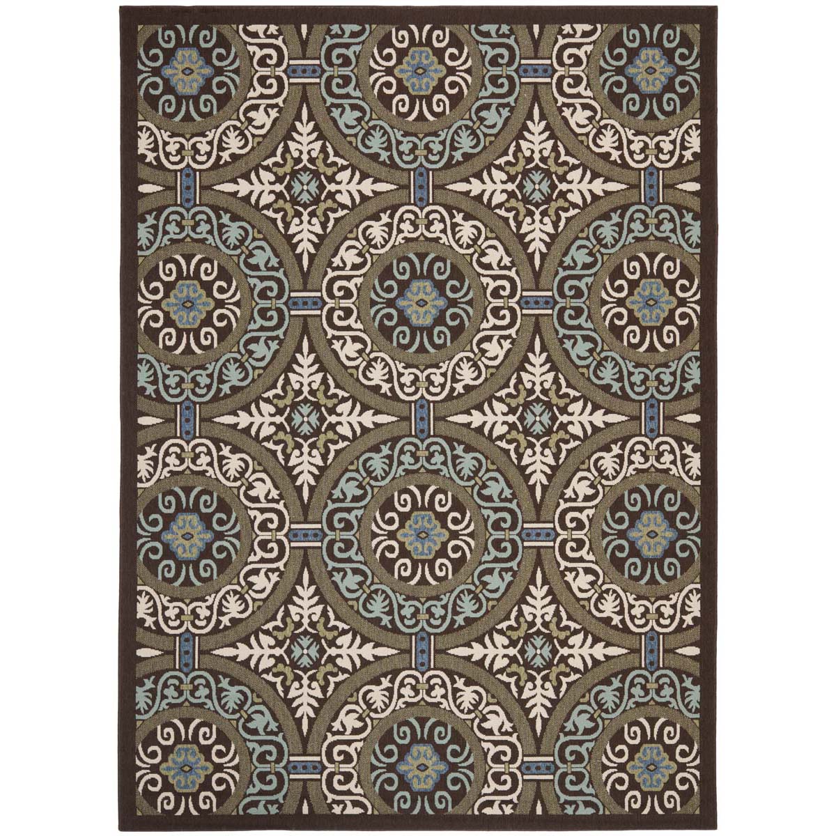 Safavieh Veranda 055 Rug, VER055 - Chocolate / Cream