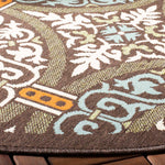 Safavieh Veranda 055 Rug, VER055 - Chocolate / Aqua