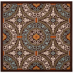 Safavieh Veranda 055 Rug, VER055 - Chocolate / Aqua