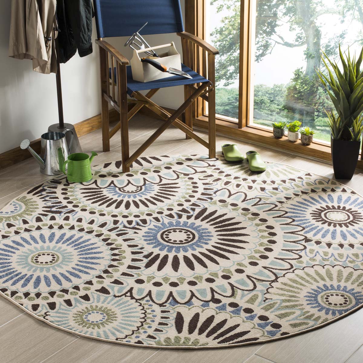 Safavieh Veranda 091 Rug, VER091 - Cream / Blue