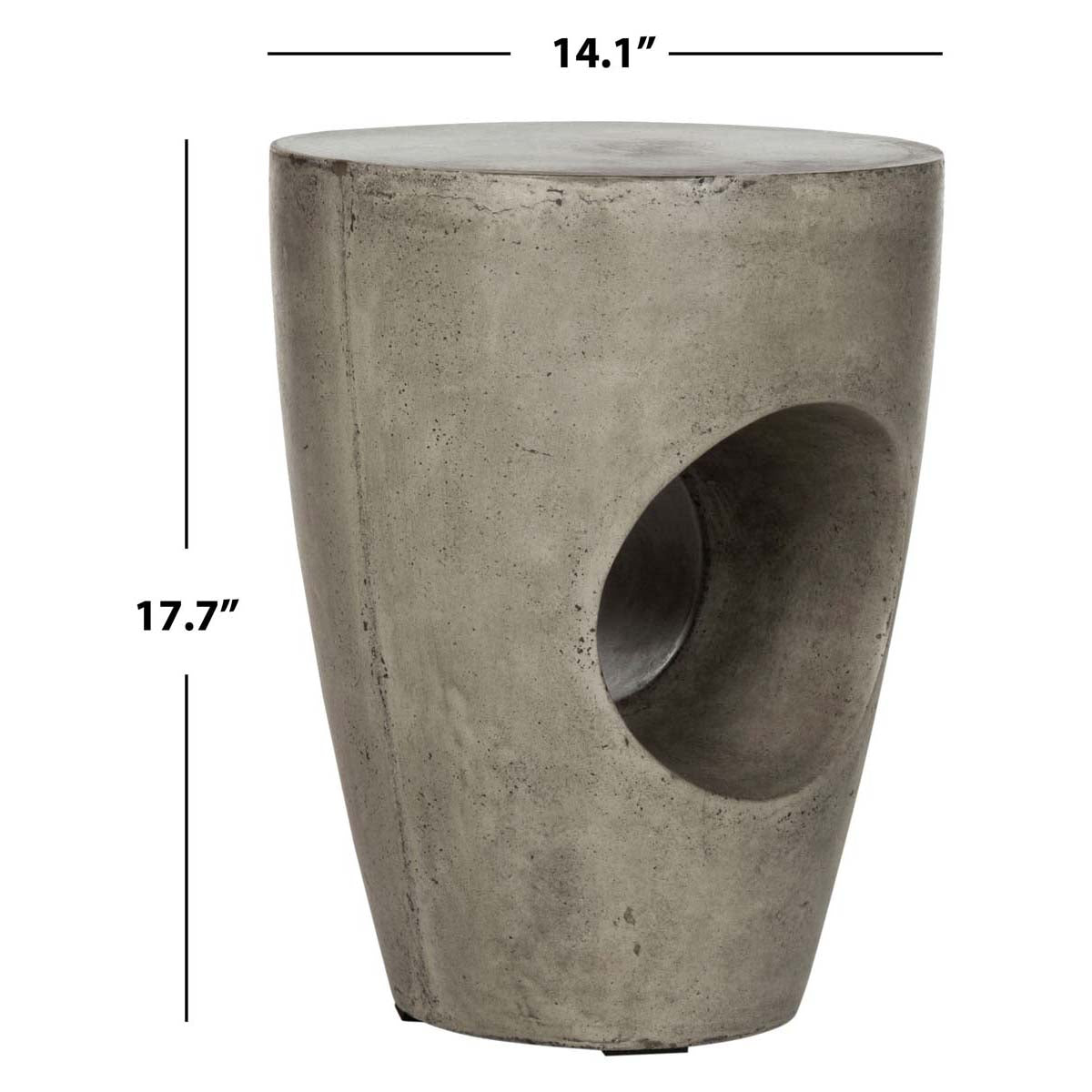 Safavieh Aishi Indoor/Outdoor Modern Concrete Round 17.7, VNN1007 - Dark Grey