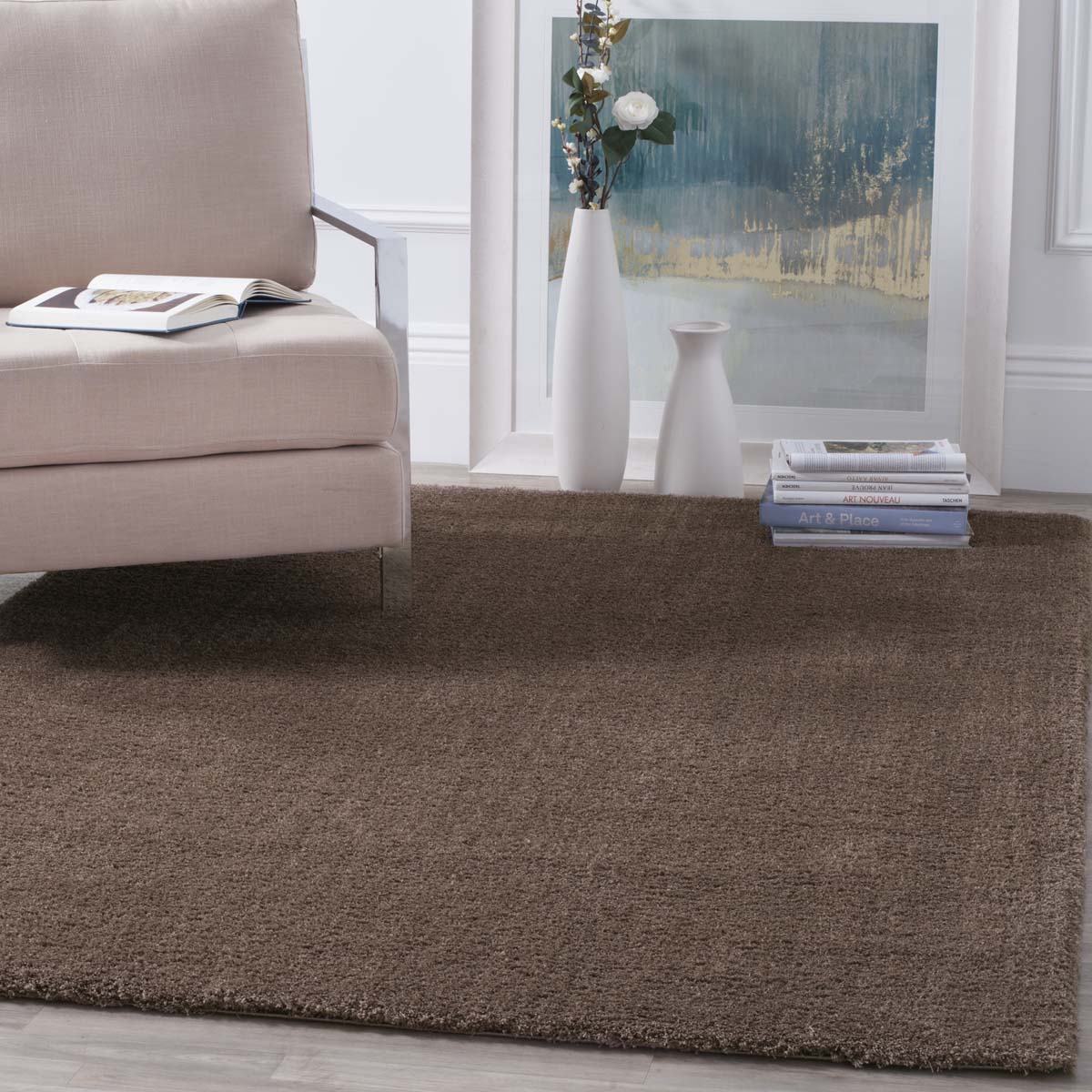 Safavieh Velvet Shag 169 Rug, VSG169 - Dark Beige