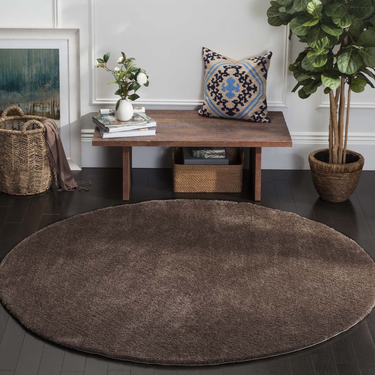 Safavieh Velvet Shag 169 Rug, VSG169 - Dark Beige