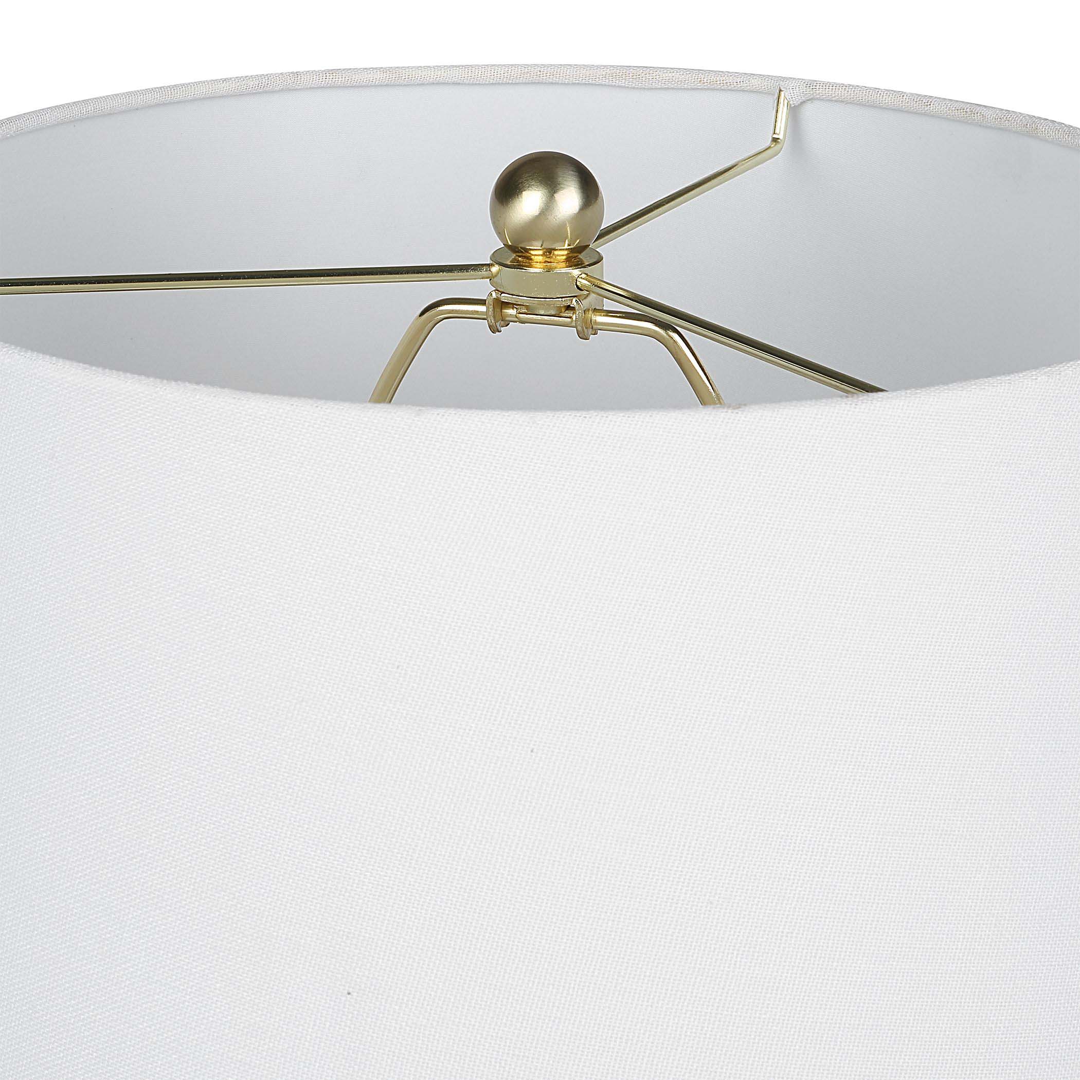 Decor Market White Ceramic & Round Base Table Lamp