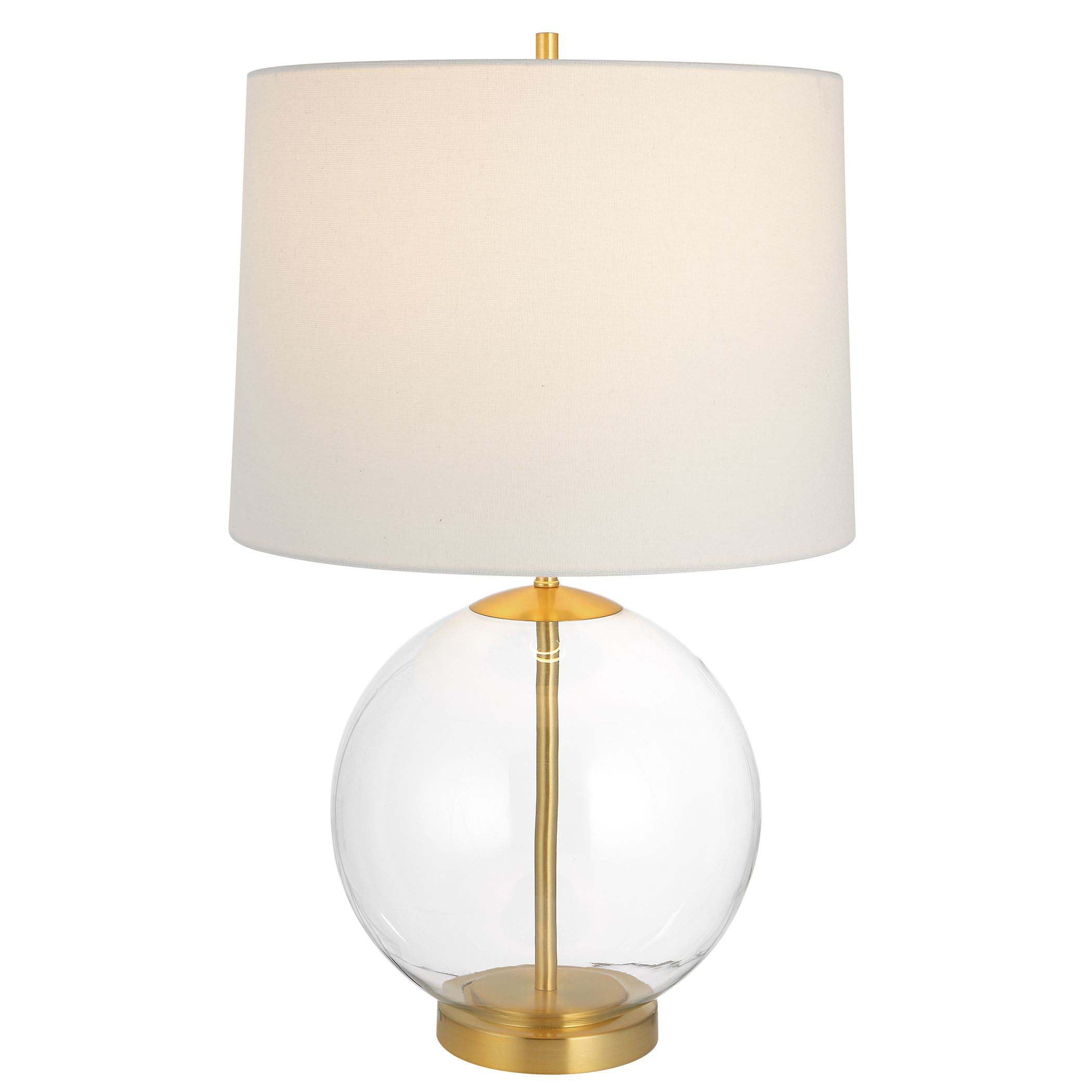Decor Market Table Lamp Clear Glass Body With Gold Accents