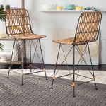 Safavieh Minerva Wicker Counter Stool  , WIK6509 - Natural / Black (Set of 2)