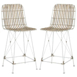 Safavieh Minerva Wicker Counter Stool  , WIK6509 - White / White (Set of 2)