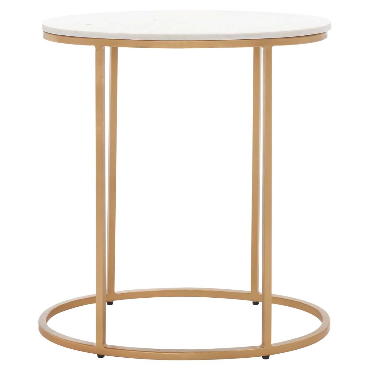 Safavieh Tage Marble Side Table , ACC3711 - White Marble/Gold Legs