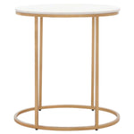 Safavieh Tage Marble Side Table , ACC3711 - White Marble/Gold Legs