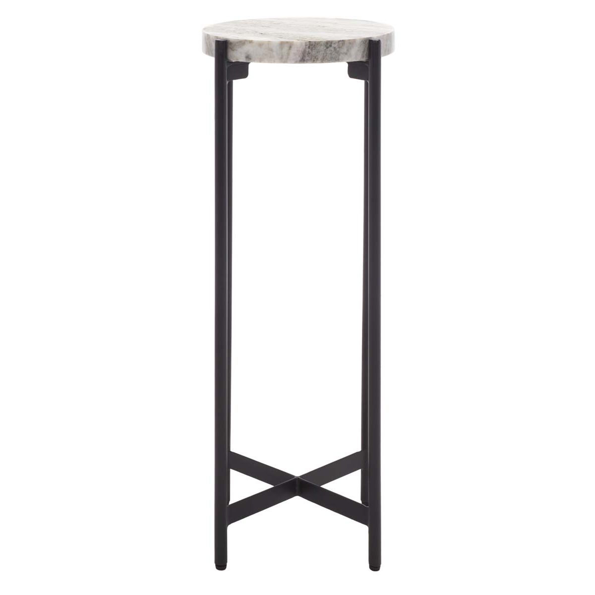 Safavieh Hames Drink Table , ACC3719 - Sand Brown Marble Top / Black Legs