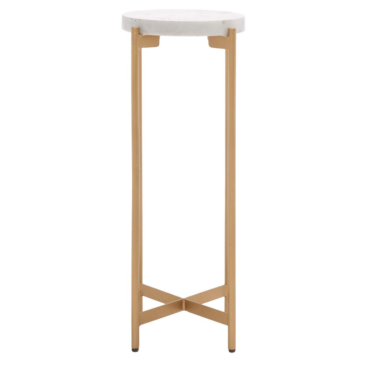 Safavieh Branwen Drink Table , ACC3723 - White Marble Top/Gold Legs