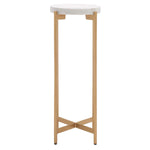 Safavieh Branwen Drink Table , ACC3723 - White Marble Top/Gold Legs