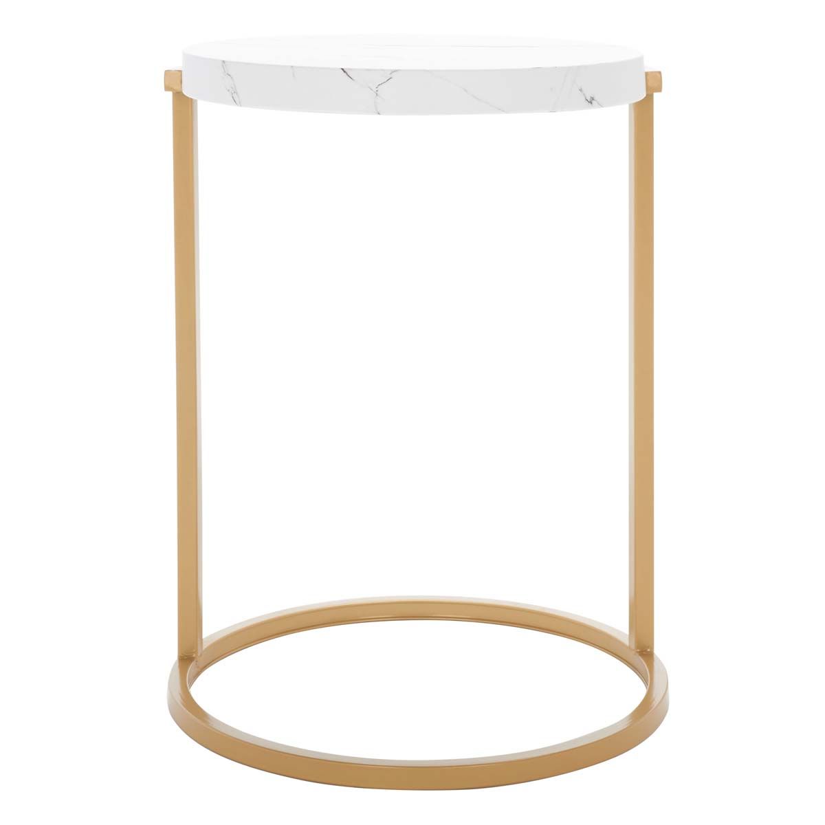 Safavieh Rosabelle Accent Table , ACC5802 - Faux White Marble / Gold Legs