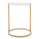 Safavieh Rosabelle Accent Table , ACC5802 - Faux White Marble / Gold Legs