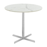 Safavieh Winnie Round Side Table , ACC6200 - White Marble Veneer/Chrome Leg