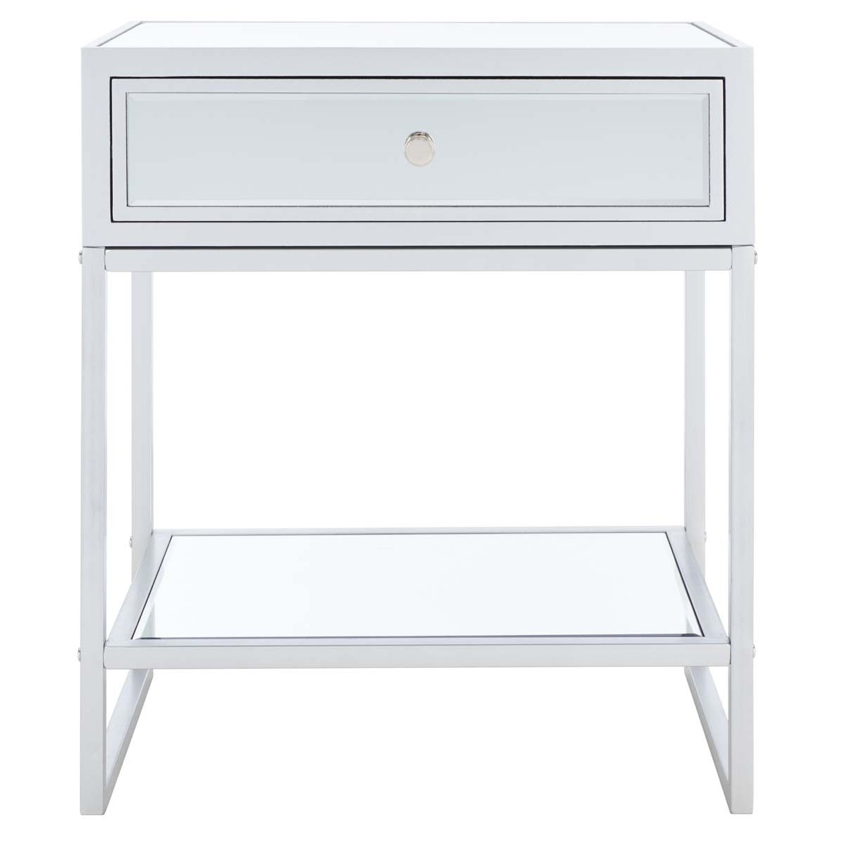 Safavieh Cyra 1 Drawer Mirrored Accent Table , ACC9701 - Silver / Mirror