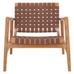 Safavieh Bellona Leather Woven Accent Chair , ACH1004 - Cognac / Natural