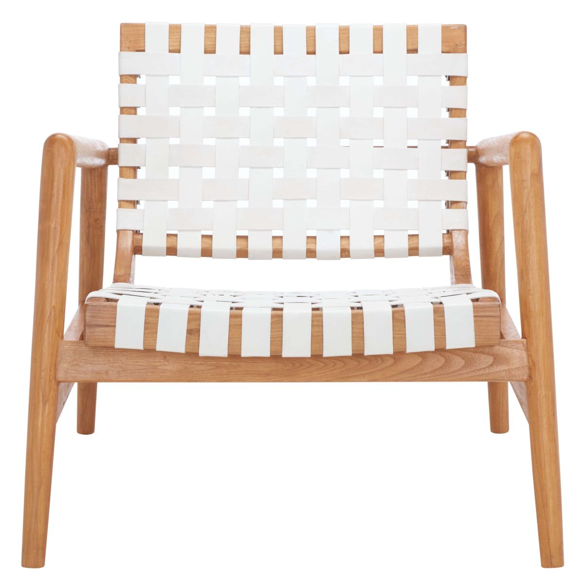 Safavieh Bellona Leather Woven Accent Chair , ACH1004 - White